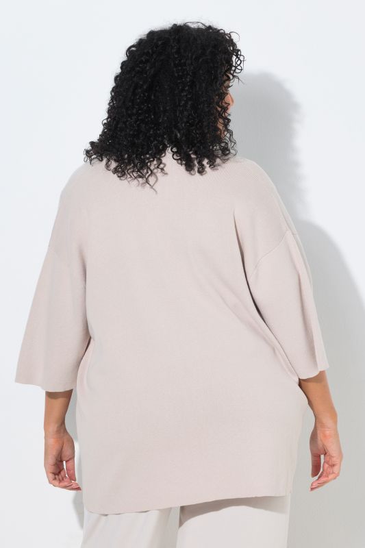 Oversized Shawl Collar 3/4 Sleeve Cardigan