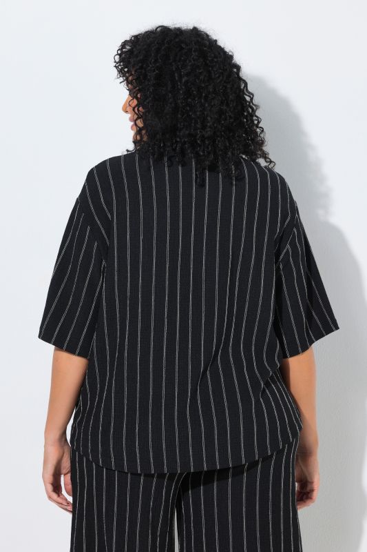 Striped Short Sleeve Jersey Blouse