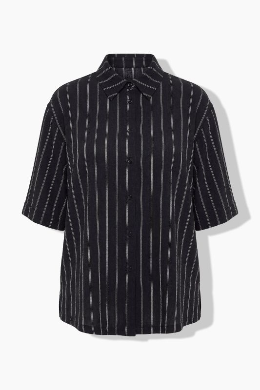 Striped Short Sleeve Jersey Blouse