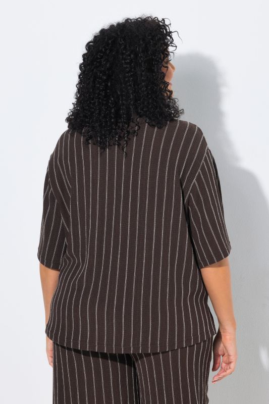 Striped Short Sleeve Jersey Blouse
