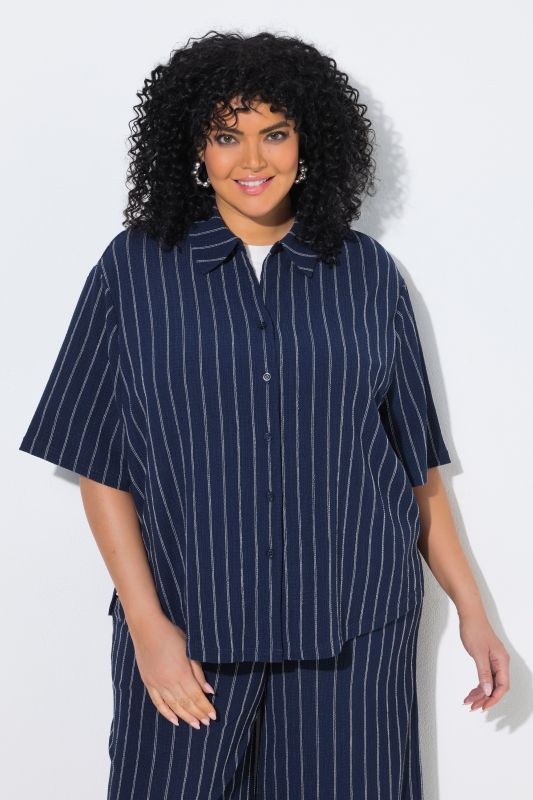 Striped Short Sleeve Jersey Blouse
