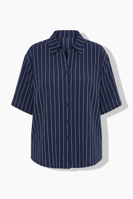 Striped Short Sleeve Jersey Blouse