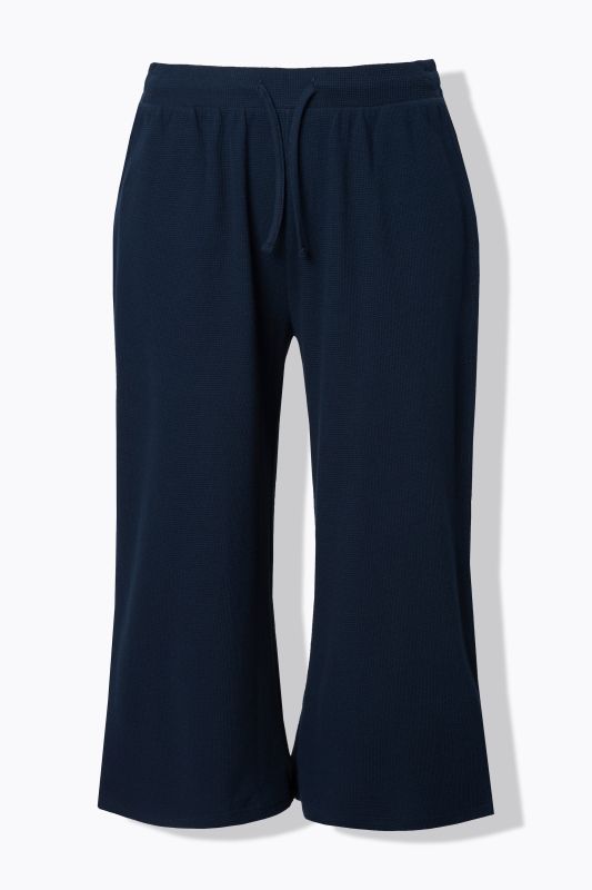 Eco Cotton Waffle Texture Elastic Waist Culottes