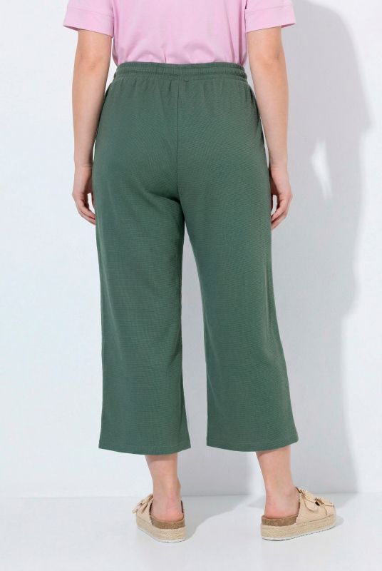 Eco Cotton Waffle Texture Elastic Waist Culottes