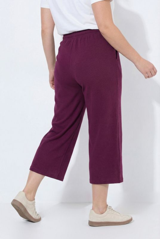 Eco Cotton Waffle Texture Elastic Waist Culottes