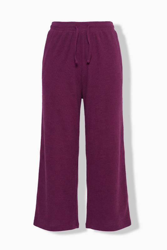 Eco Cotton Waffle Texture Elastic Waist Culottes