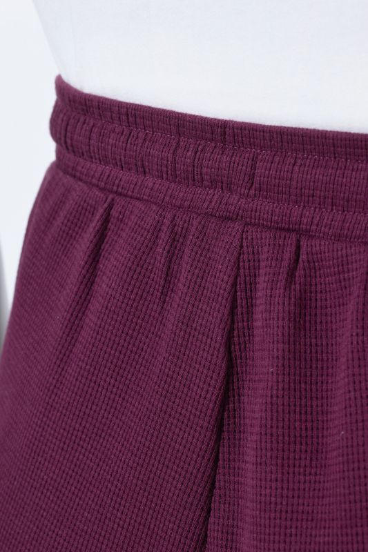 Eco Cotton Waffle Texture Elastic Waist Culottes