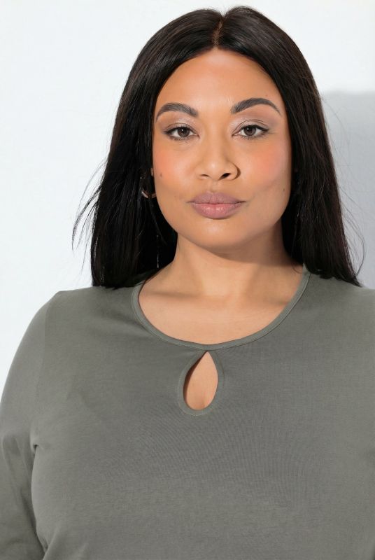 Keyhole Cutout 3/4 Sleeve Knit Tunic