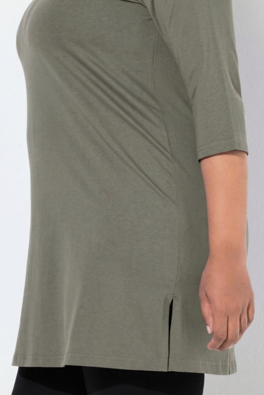 Keyhole Cutout 3/4 Sleeve Knit Tunic