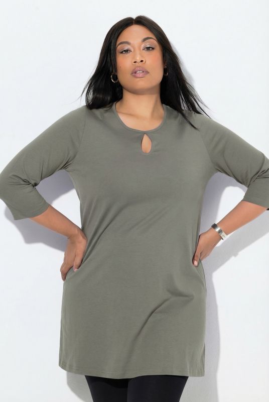 Keyhole Cutout 3/4 Sleeve Knit Tunic