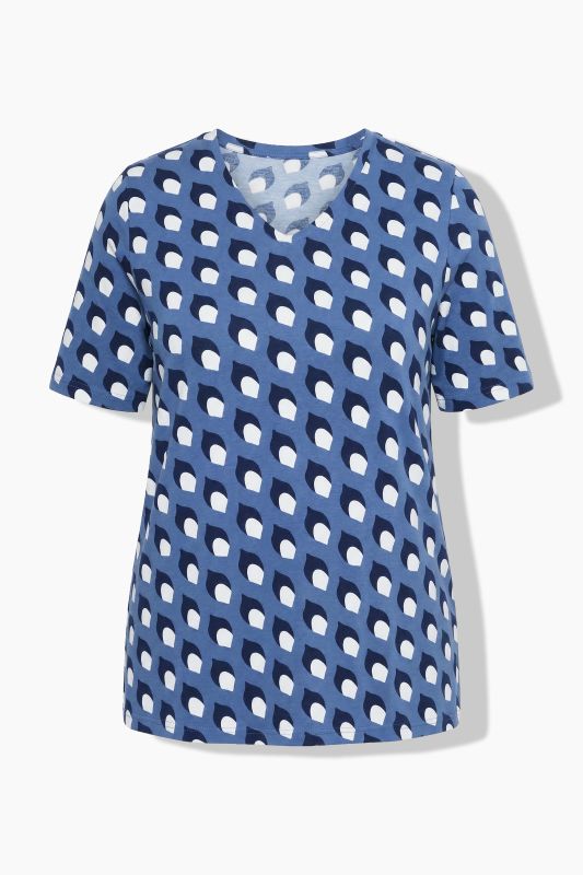 Shadow Print Short Sleeve V-Neck Tee