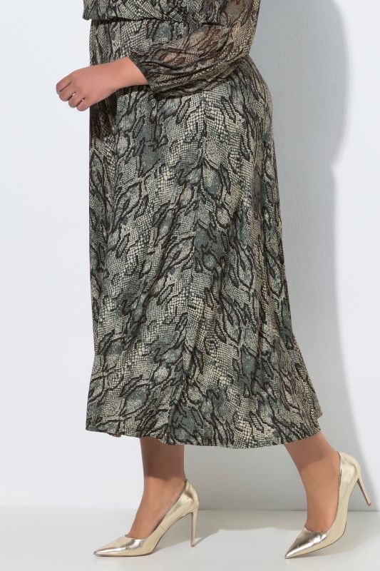 Snakeskin Print Off-The-Shoulder Halter Dress