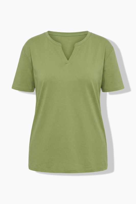 Split Neck Short Sleeve Tee
