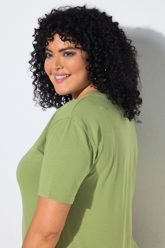 Split Neck Short Sleeve Tee