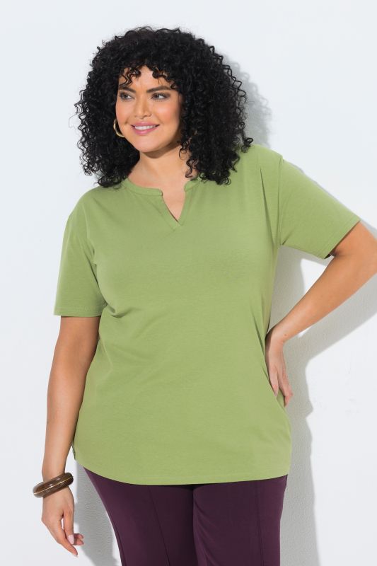 Split Neck Short Sleeve Tee