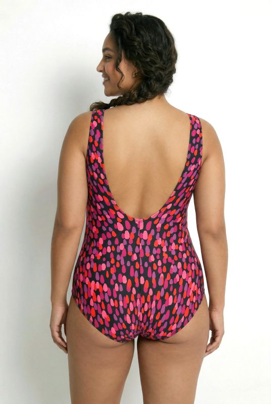 Lipstick Swatch Sweetheart Neckline Swimsuit