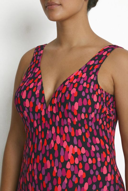 Lipstick Swatch Sweetheart Neckline Swimsuit