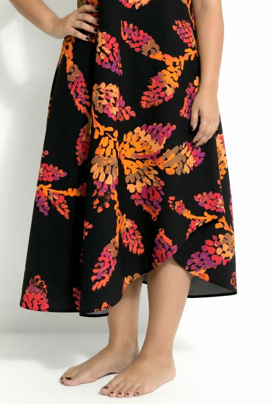 Sunset Leaves Sleeveless A-Line Dress