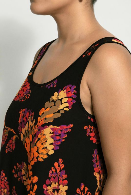 Sunset Leaves Sleeveless A-Line Dress