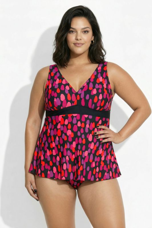 Lipstick Swatch One Piece Swim Dress