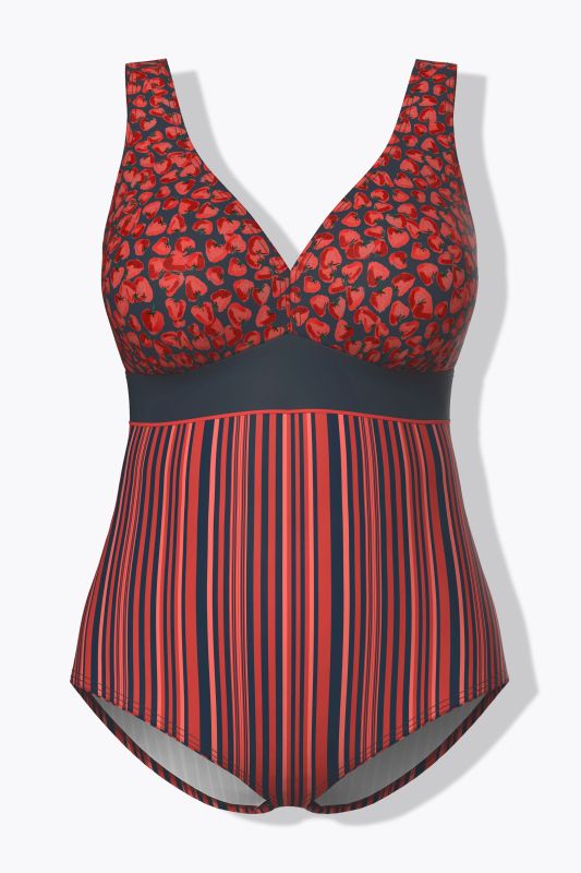 Pinstripe Strawberry One Piece Swimsuit