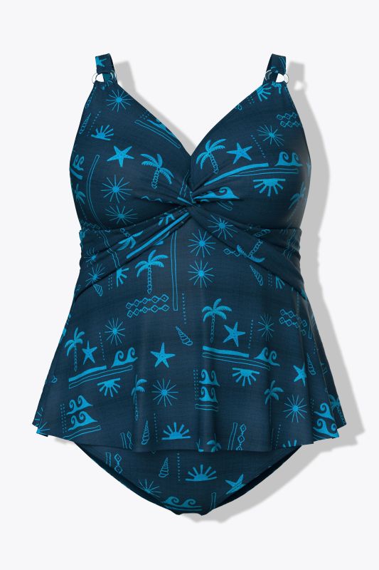 Holiday Print Two Piece Tankini Set