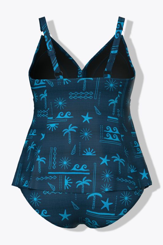 Holiday Print Two Piece Tankini Set