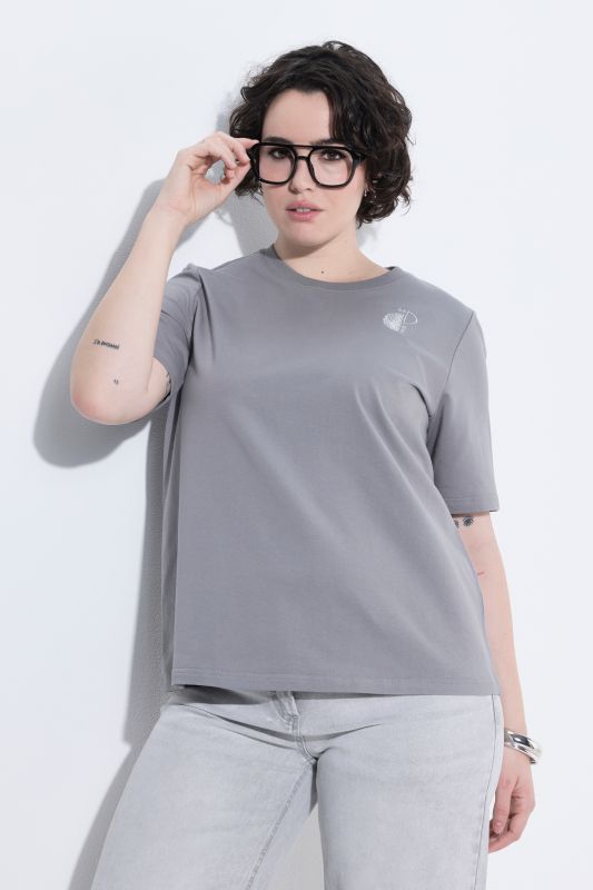 Metallic Back Embroidered Tee