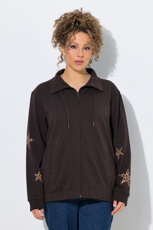 Leopard Star Zip-Up Sweatshirt