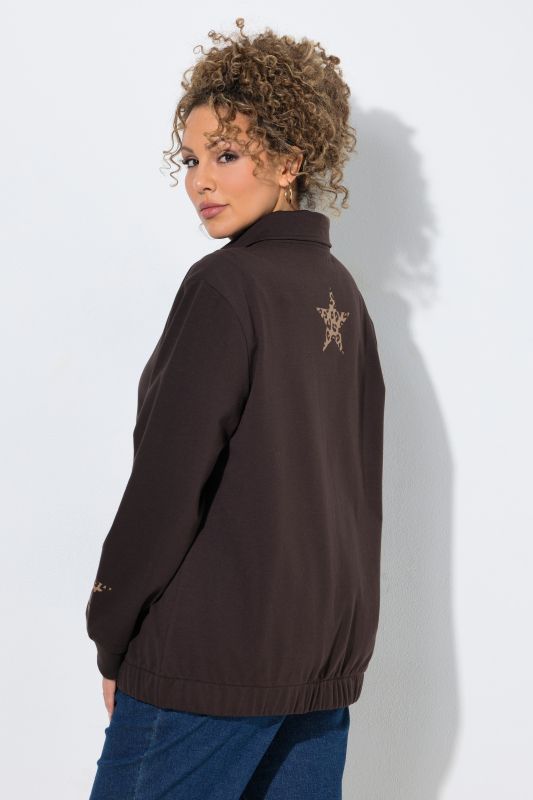 Leopard Star Zip-Up Sweatshirt