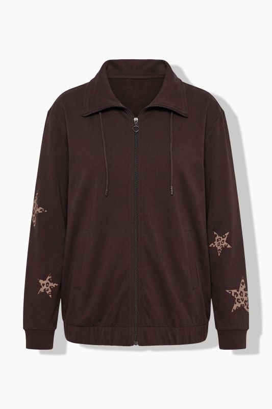 Leopard Star Zip-Up Sweatshirt