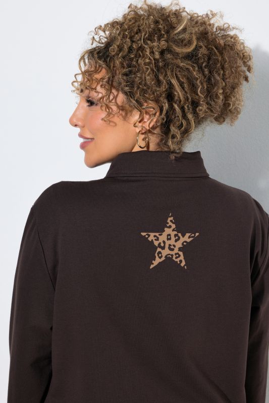 Leopard Star Zip-Up Sweatshirt