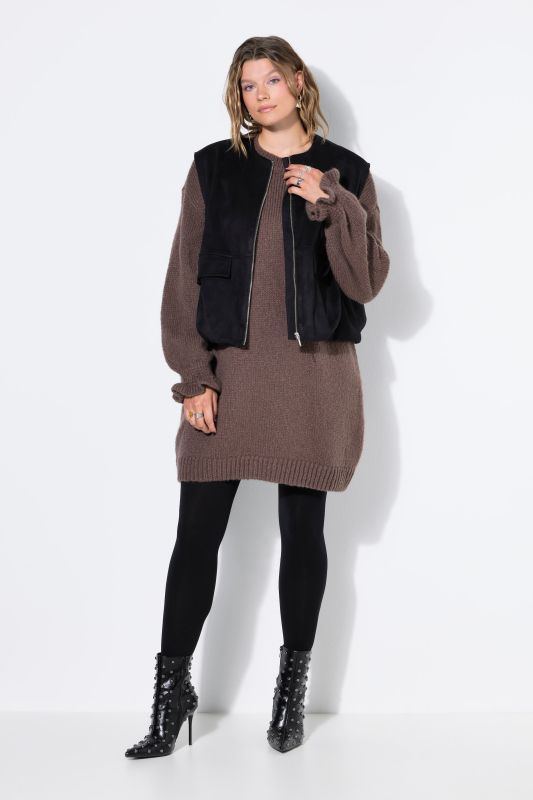 Elastic Hem Zip-Up Vest
