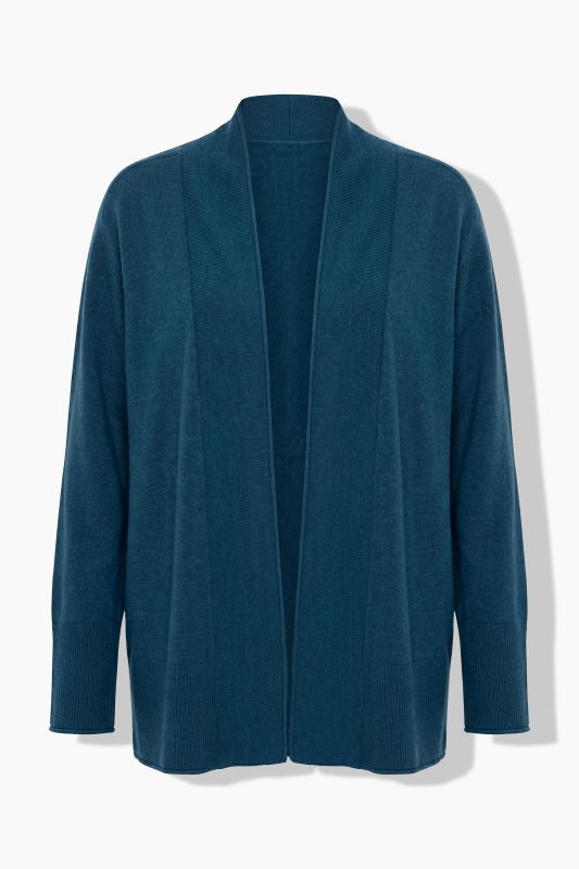 Wool-Blend Rolled Edge Cardigan